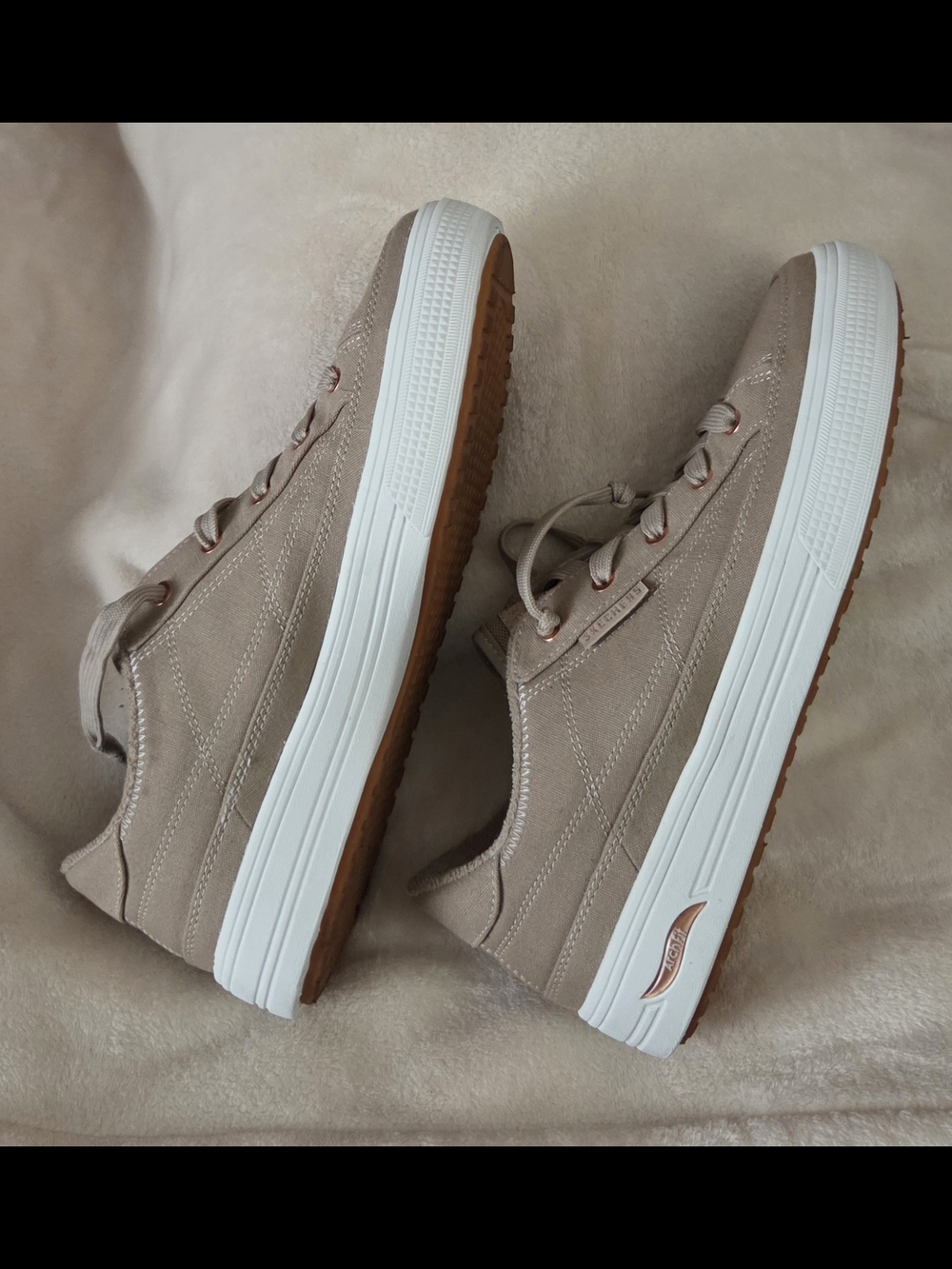 Skechers Arch Fit Neutral Taupe Sneakers - Picture 3 of 5